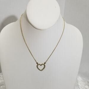 NRT gold tone heart necklace vintage 16" 3" ext. 3/4" 1.1970